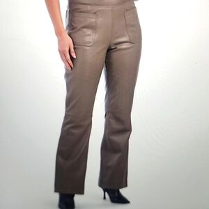 BOD & CHRISTENSEN SIMPLY TAUPE LEATHER PATCH POCKET PANTS SIZE 10